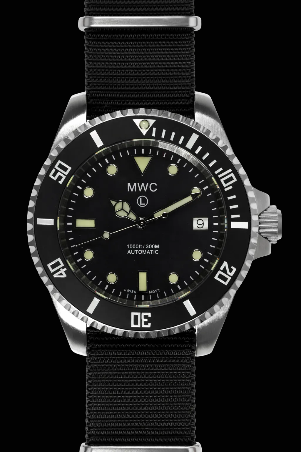 MWC Professional Military Diver 300m – Swiss Sellita SW200 Automatic with Sapphire Crystal, Ceramic Bezel & NATO Webbing Strap