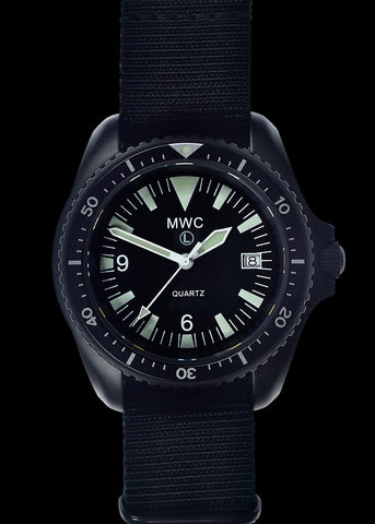 MWC 100atm / 3,280ft / 1000m Water Resistant Divers Watch in Stainless Steel Case with Helium Valve on a Matching Bracelet / 100% Swiss Made with Sellita SW200 26 Jewel Automatic Movement