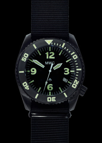 MWC "Depthmaster" 100atm / 3,280ft / 1000m Water Resistant Military Divers Watch in PVD Stainless Steel Case with Helium Valve (Quartz)