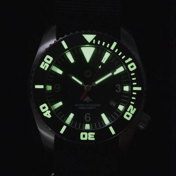 MWC "Depthmaster" 100atm / 3,280ft / 1000m Water Resistant Military Divers Watch in PVD Stainless Steel Case with Helium Valve (Quartz)