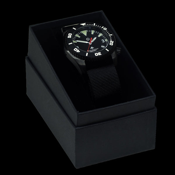 MWC "Depthmaster" 100atm / 3,280ft / 1000m Water Resistant Military Divers Watch in PVD Stainless Steel Case with Helium Valve (Quartz)