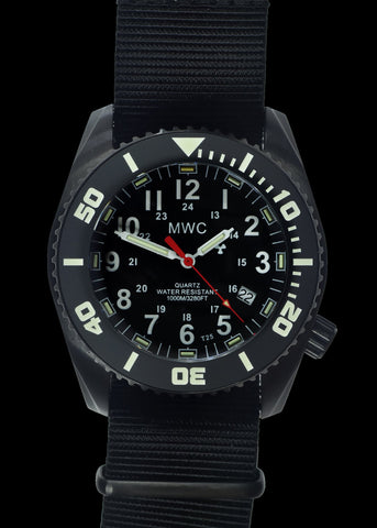 MWC "Depthmaster" 100atm / 3,280ft / 1000m Water Resistant Military Divers Watch in PVD Stainless Steel Case with GTLS and Helium Valve (10 Year Battery Life)