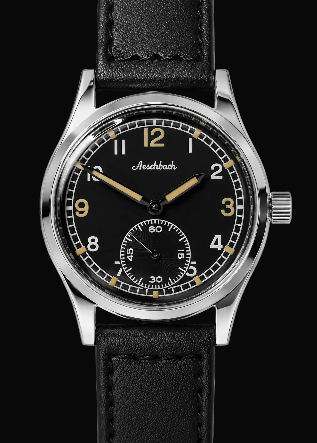 Aeschbach WW2 Pattern German Wehrmacht & Luftwaffe Dienstuhr (Army/Airforce Service Watch) with 21 Jewel Automatic Mechanical Movement