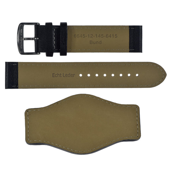 22mm German "Luftwaffe / Bund” Aviators Leather Military Watch Strap