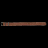 22mm Brown Leather NATO Military Watch Strap