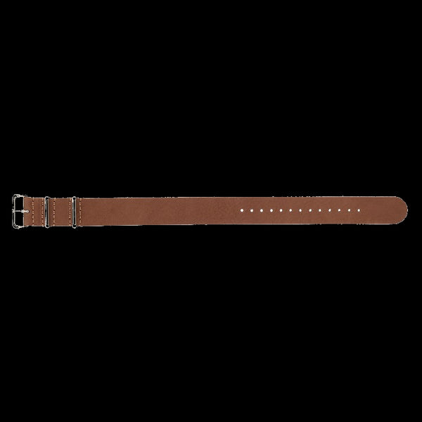 22mm Brown Leather NATO Military Watch Strap