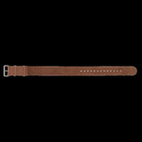 22mm Brown Leather NATO Military Watch Strap