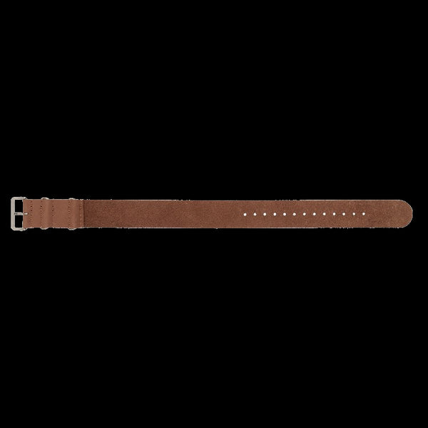 22mm Brown Leather NATO Military Watch Strap