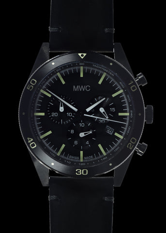 Limited Edition MWC 100m Water Resistant Stainless Steel Swiss Airline Pilots Chronograph