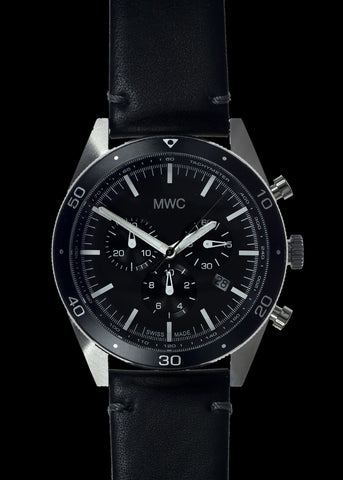 Limited Edition MWC 100m Water Resistant Swiss Airline Pilots Chronograph (Covert PVD Finish)