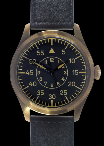 MWC Classic 46mm Limited Edition Bronze XL Luftwaffe Pattern Military Aviators Watch with Sapphire Crystal (Retro Dial Version)