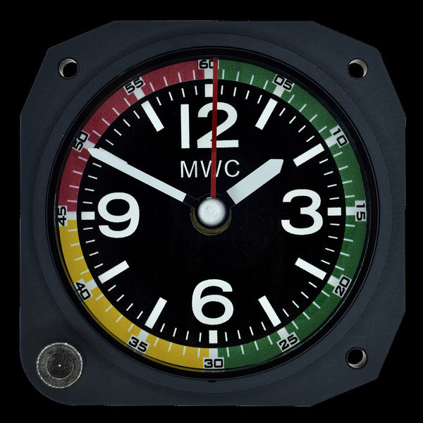 Limited Edition Replica Airspeed Indicator Cockpit / Desk Clock in Matt Black Finish