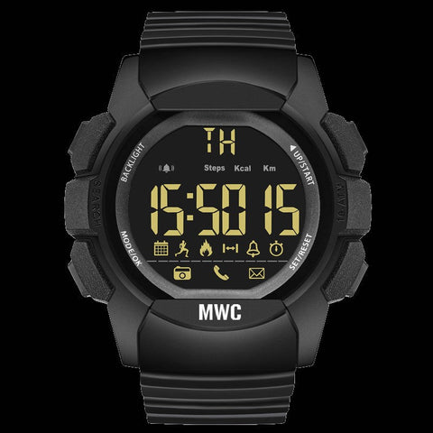 MWC Digital Multifunction Military Smart Watch with Bluetooth, Step Counter, 100m (330ft) Water Resistance, Remote Camera and Android / iOS Compatibility - May Need a New Battery