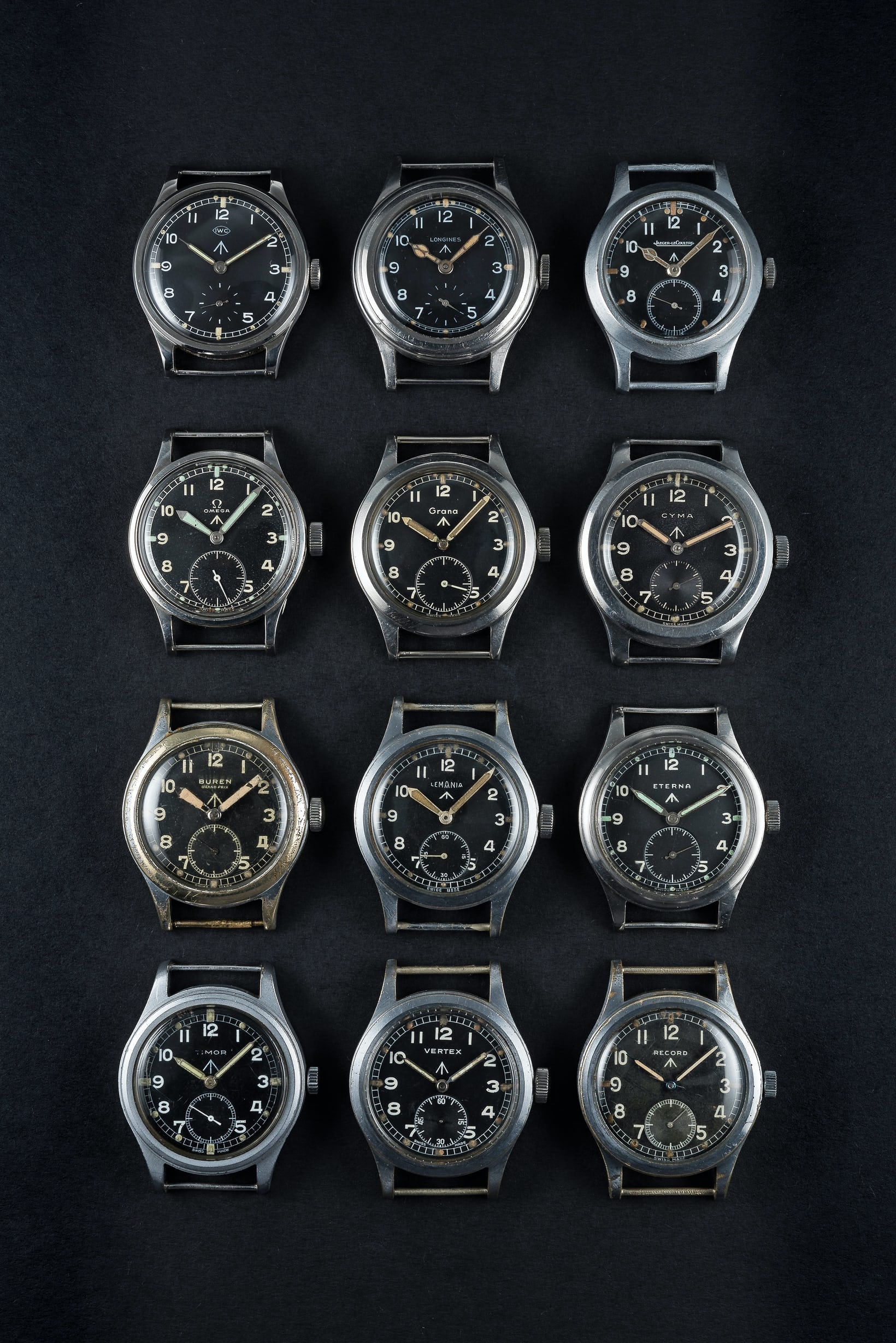 MWC 1940s/1950s "Dirty Dozen" Pattern General Service Watch with a 31 Jewel Swiss Sellita SW260 Automatic Movement and a Domed Vintage Box Sapphire Crystal