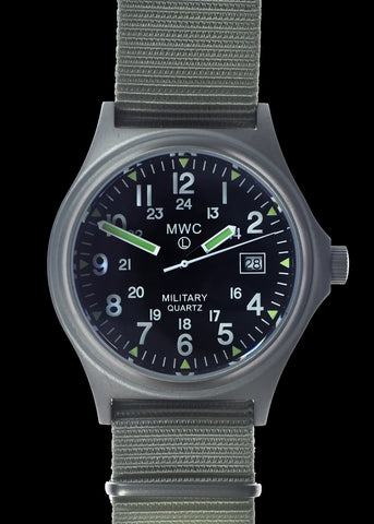 MWC G10BH 12/24 50m Water Resistant Military Watch with Battery Hatch, Fixed Strap Bars, Sapphire Crystal and 60 Month Battery Life