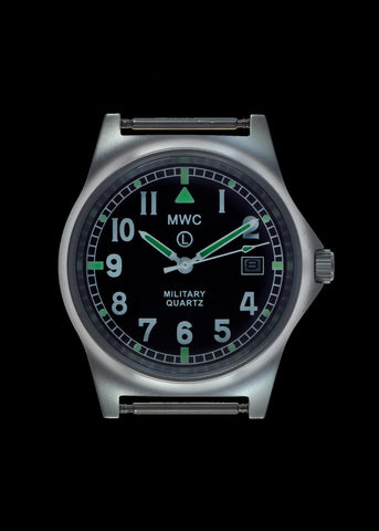 MWC G10 LM Stainless Steel Military Watch (Olive Green Strap) With Date Window