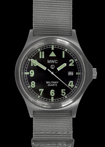 MWC G10 50m (165ft) Water Resistant NATO Pattern Military Watch with Satin Case Finish, Fixed Strap Bars and 60 Month Battery Life