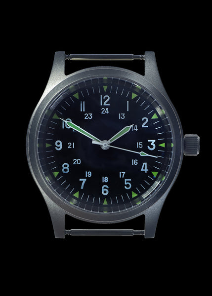 GG-W-113 U.S 1960s Pattern Automatic 100m/330ft Water Resistant Military Watch with Shatter and Scratch Resistant Sapphire Box Crystal