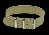 Retro Pattern 18mm Canvas Military Watch Strap in Khaki