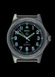 MWC G10LM Stainless Steel Military Watch – Black NATO Strap (Contract Model with Broad Arrow / Pheon) – Non-Date Window Version