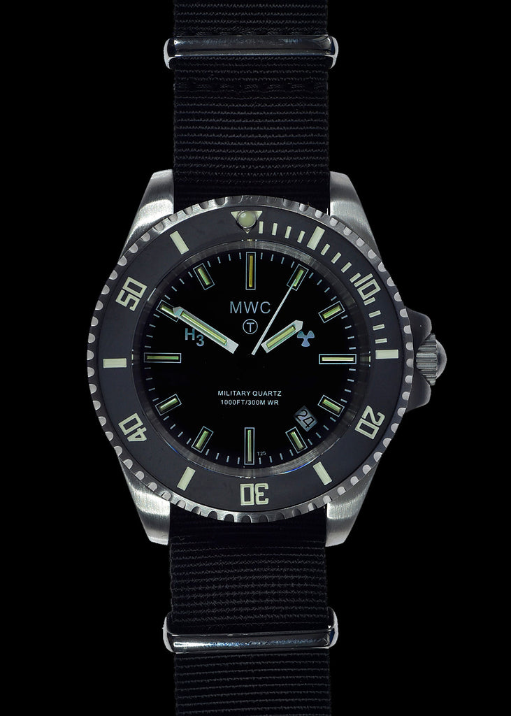 MWC 300m Stainless Steel Quartz Military Divers Watch with Tritium GTL Military Watch Company MWC