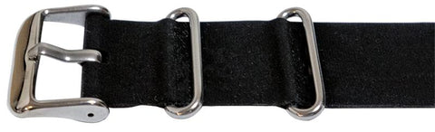 18mm Black Silicone/Rubber NATO Military Watch Strap