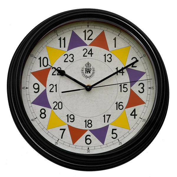 RAF 1940 "Battle of Britain" Pattern Replica Sector Wall Clock with Silent Quartz Movement and Sweep Second hand (Size 12" / 30.5cm)