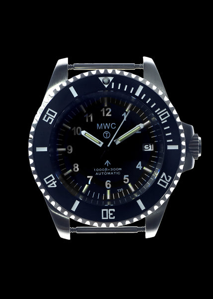 MWC 24 Jewel 300m Automatic Military Divers Watch with Tritium GTLS Illumination, Sapphire Crystal and Ceramic Bezel