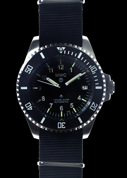 MWC 24 Jewel 300m Automatic Military Divers Watch with Tritium GTLS Illumination, Sapphire Crystal and Ceramic Bezel