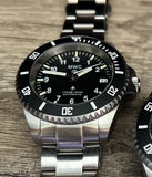 MWC 24 Jewel 300m Automatic Military Divers Watch with Tritium GTLS Illumination, Sapphire Crystal and Ceramic Bezel and Steel Bracelet