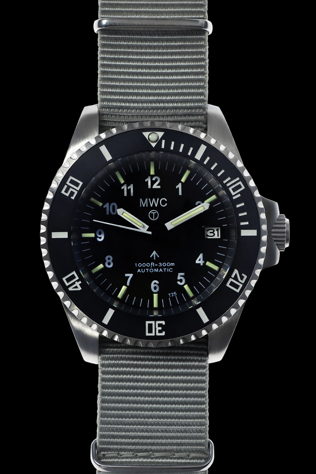 MWC 24 Jewel 300m Automatic Military Divers Watch with Tritium GTLS Tubes for Enhanced Nighttime Performance