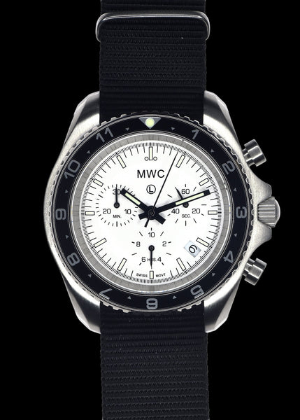 MWC NATO Pattern Stainless Steel Military Pilots Chronograph with Sapphire Crystal and Swiss Ronda Movement- 12 Hour GMT Bezel