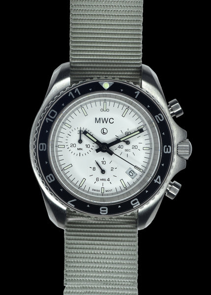 MWC NATO Pattern Stainless Steel Military Pilots Chronograph with Sapphire Crystal and Swiss Ronda Movement- 12 Hour GMT Bezel