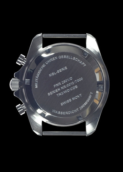 MWC NATO Pattern Stainless Steel Military Pilots Chronograph with Sapphire Crystal and Swiss Ronda Movement- 12 Hour GMT Bezel