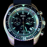 MWC NATO Pattern Stainless Steel Military Pilots Chronograph with Sapphire Crystal and Swiss Ronda Movement