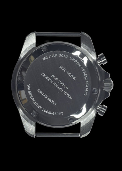 MWC NATO Pattern Stainless Steel Military Pilots Chronograph with Sapphire Crystal and Swiss Ronda Movement- 12 Hour GMT Bezel