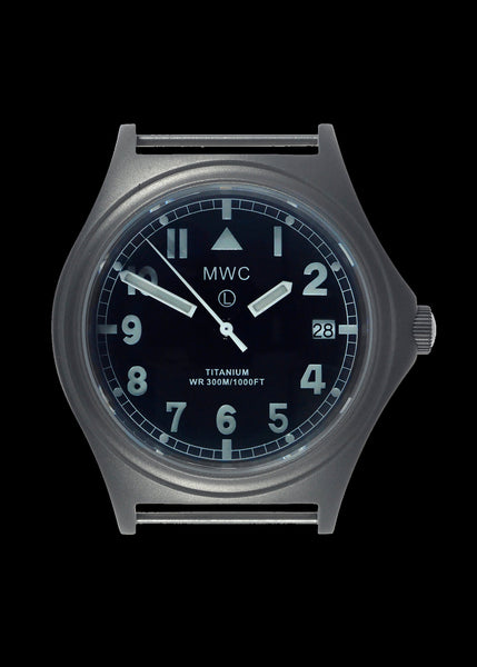 MWC Titanium General Service Watch, 300m Water Resistant, 10 Year Battery Life, Luminova, Sapphire Crystal and 12 Dial Format (Date Version)