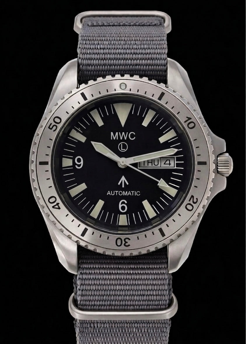 MWC Ltd Edition 1999-2001 Pattern Automatic Day/Date Military Divers Watch with Stainless Steel Case and Sapphire Crystal