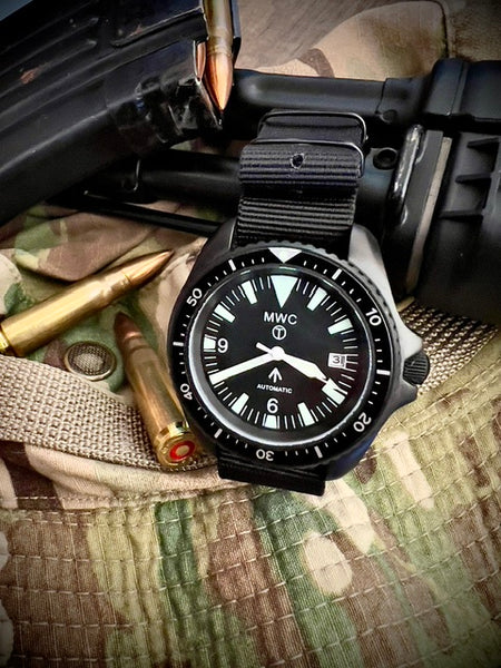 MWC 1999-2001 Pattern Black PVD Automatic Military Divers Watch - Sapphire Crystal and 60 Hour Power Reserve