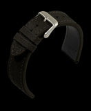 2 Piece Retro Pattern 20mm Canvas Military Watch Strap in Black - The Ideal Durable Fabric Strap for Military Watches