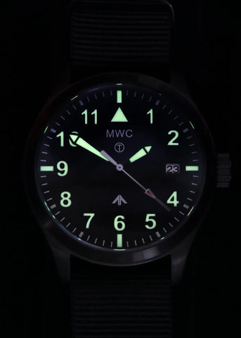 MWC Classic 40mm Covert Black PVD Steel Aviator Watch with Sapphire Cystal, 24 Jewel Automatic Movement and 100m/330ft Water Resistance