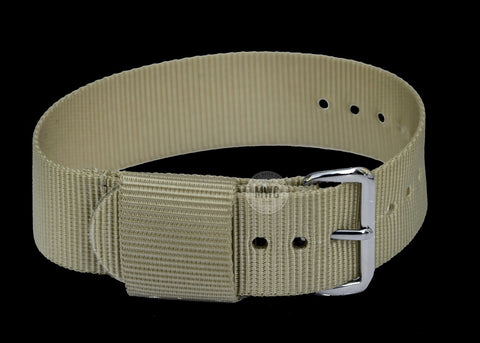 2 Piece 20mm Grey NATO Military Watch Strap in Ballistic Nylon with Stainless Steel Fasteners