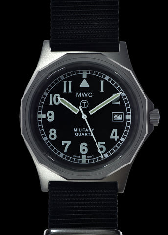MWC G10 - Remake of 1982 to 1999 Series Watch in Stainless Steel with Plexiglass Acrylic Crystal 12/24 Hour Dial Format and Battery Hatch