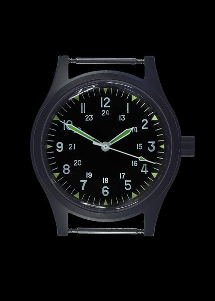 MWC Black PVD Stainless Steel PVD GG-W-113 Vietnam War Pattern Watch (24 Jewel Automatic)