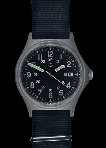MWC G10 LM Stainless Steel Military Watch (Olive Green Strap) With Date Window