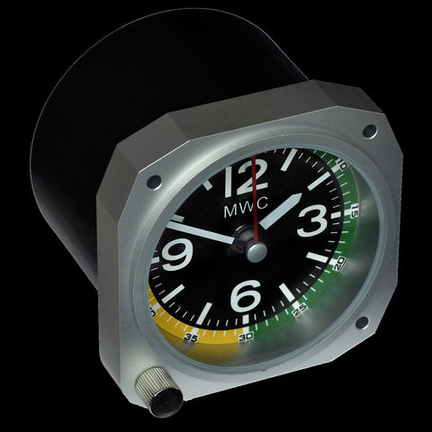 Limited Edition Metal Replica Airspeed Indicator Cockpit / Desk Clock in Matt Black Finish
