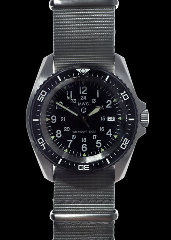 MWC 300m Stainless Steel Quartz Military Divers Watch with Tritium GTLS and 10 Year Battery Life